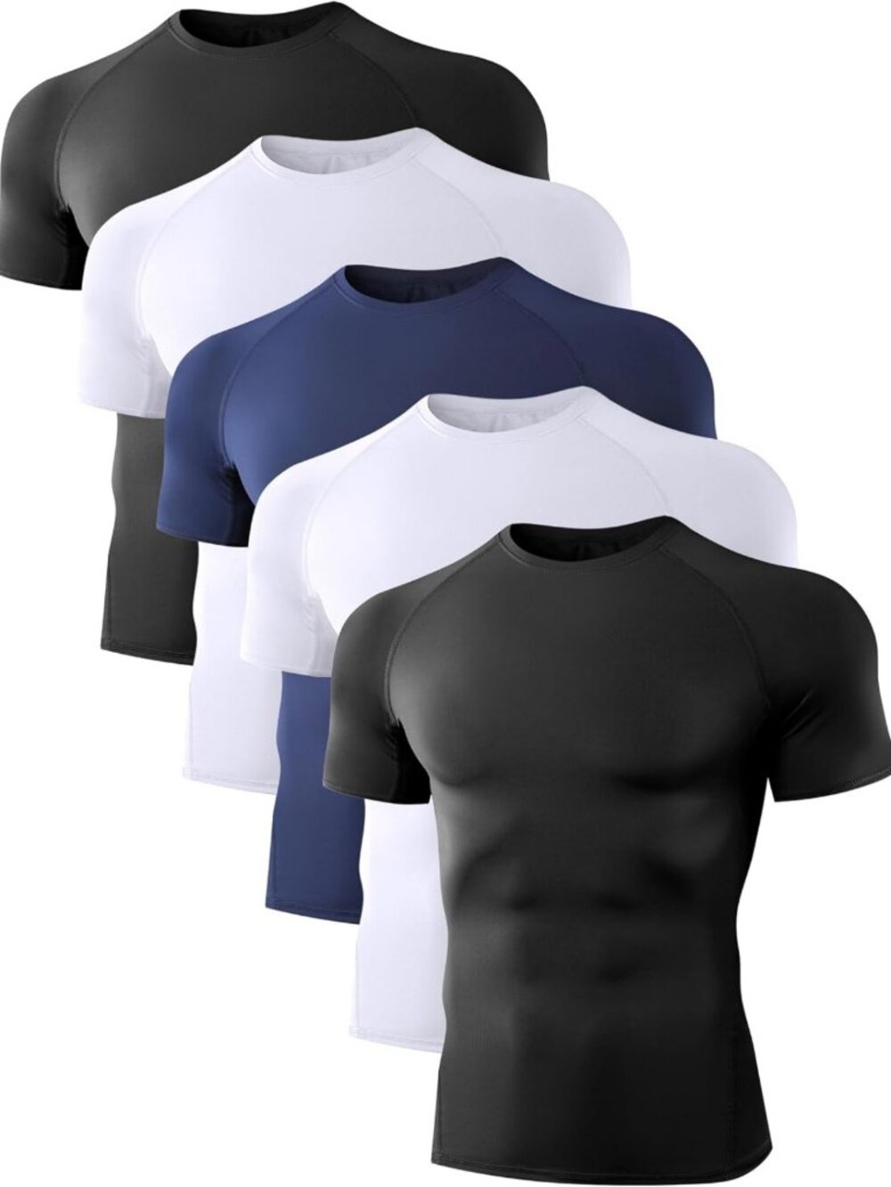 Men's Compression Workout Shirts - Short Sleeve & Sleeveless, 1/4/5 Pack